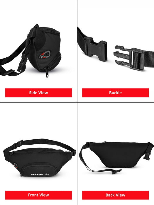 Vector X Stylish Waist Travel Hiking Chest/Fanny Bag with Adjustble Waist Belt, Pouch Sports Pack for Men and Women Premium Stitching, Handy,Versatile, Waterproof Bum Bag