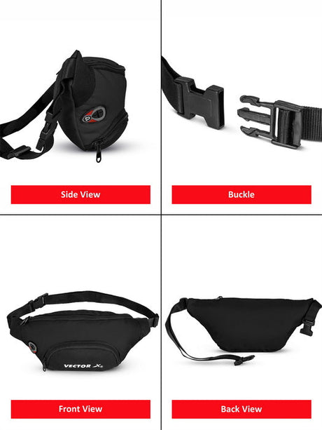 Vector X Stylish Waist Travel Hiking Chest/Fanny Bag with Adjustble Waist Belt, Pouch Sports Pack for Men and Women Premium Stitching, Handy,Versatile, Waterproof Bum Bag