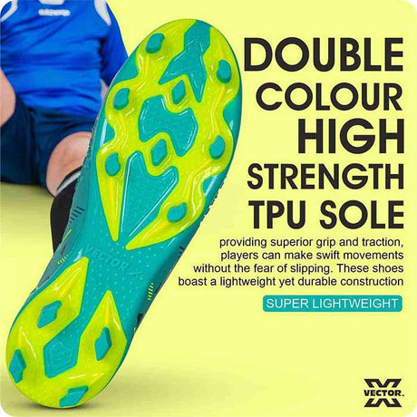 Vector X Thriller 3D Fully Embossed Textured Upper|Football Shoe/Studs| Double Colored TPU Sole| Soft Insocks Cushion|Light Weight soccer shoes For Men