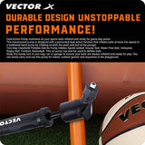 Vector X Double Action Ball Pump with Needle, Air Pump for Inflate Sports Football, Volleyball, Basketball, Rugby, Soccer Ball, Rugby|Pump Air Flow Capacity - 8.25 L/Min (Black)