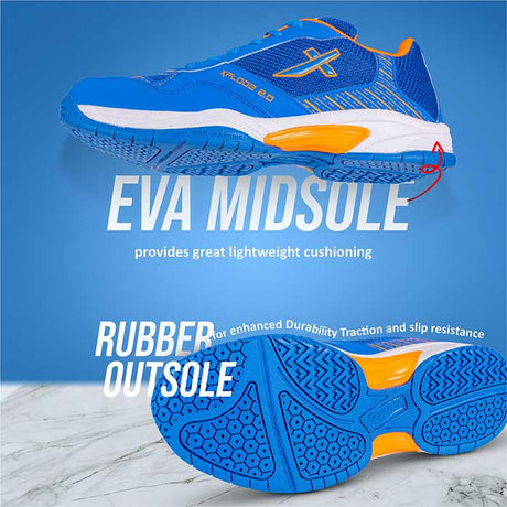 Vector X Xplode 2.0 Tennis/Badminton Court Shoe, Elegent Design, Synthetic + Breathable Mesh Upper With TPU Fusing|Rubber Outsole| Slip Resistance, Lightweight, EVA Insocks for Comfort