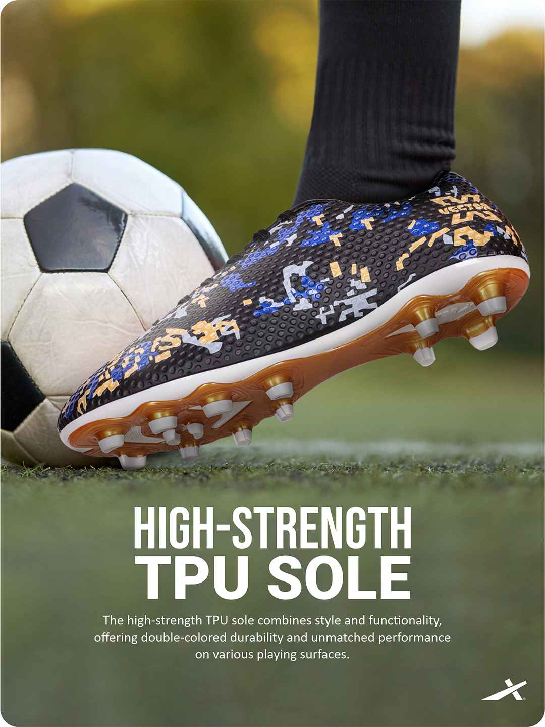 Vector X legacy 3D Texture Imported TPU Fusing Upper with Electroplating Sole Football Shoes