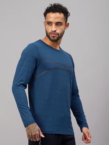 Vector X Mens Full Sleeve Round Neck Jersey/ t-shirt For Fitness Training (Silver, XXL)