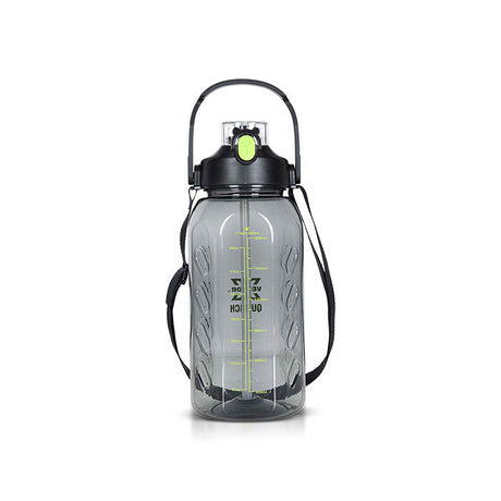 Vector X Quench Gallon 2200 ml Plastic Water Bottle with Time Marker + Carry Handle Reusable Gym Sports Outdoor Large 2.2 LTR Water Jug BPA-Free, Unbreakable, Freezer Safe