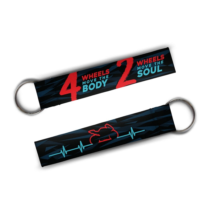 4 Wheels Moves Body. 2 Wheels Moves Soul | Keychain | KIBI SPORTS