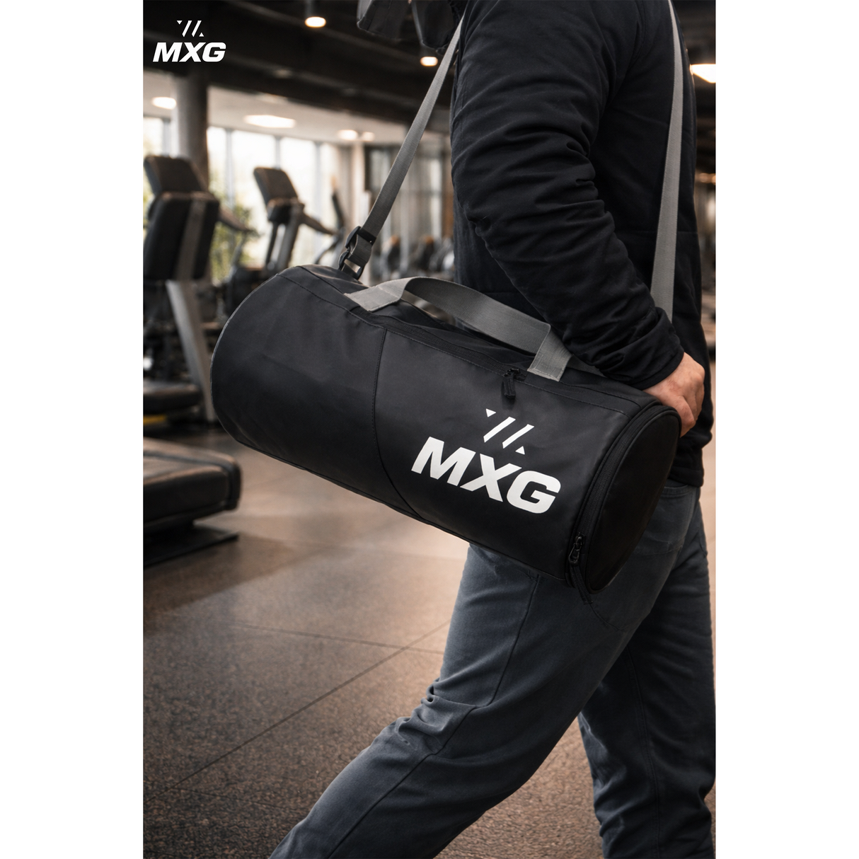 MXG Ultra X Premium Gym & Travel Bag with Adjustable Shoulder Strap and Shoe Compartment | Scratch-Resistant, Water-Resistant Polyester Duffle Bag for Men & Women - Image 5 | KIBI SPORTS