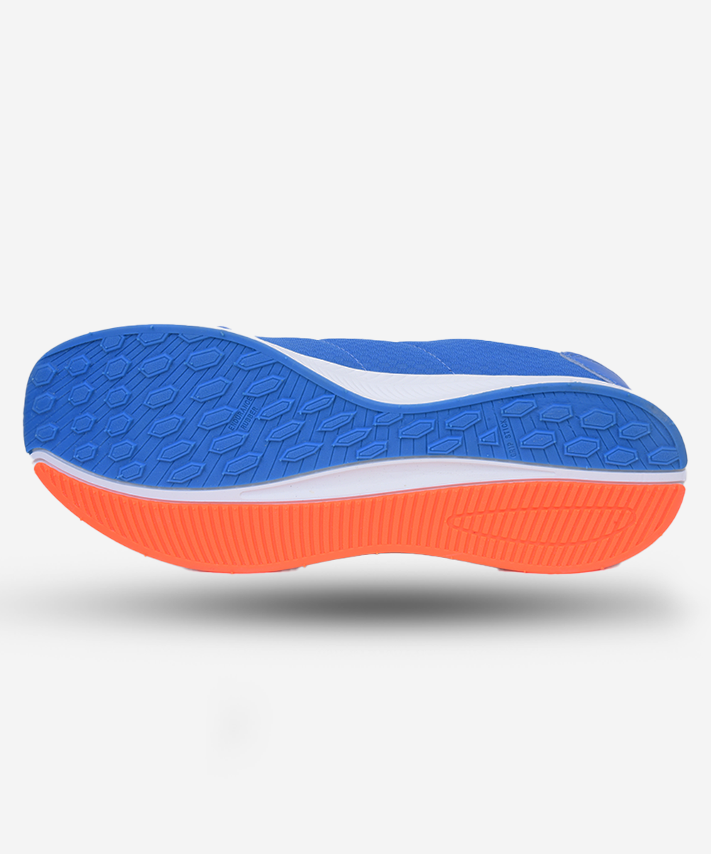 Blue marathon shoes
