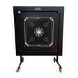 STAG GLOBAL Professional Black  Carrom Board on Wheels | 9 Neon Green & 9 Orange Coins Striker