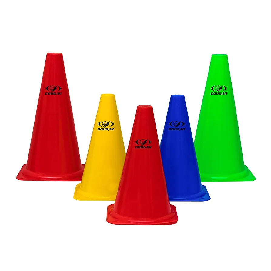 COUGAR Cone Marker, Cone Marker Set, 9 Inches Marker Cones Pack of 10 Multicolour, Space Marker, Agility Training Equipment