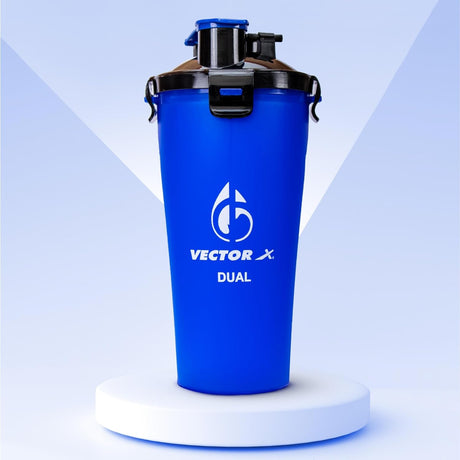Vector X Dual Shaker/Sipper Bottle with two Compartment for Storing Different Drinks (PACK OF 1)