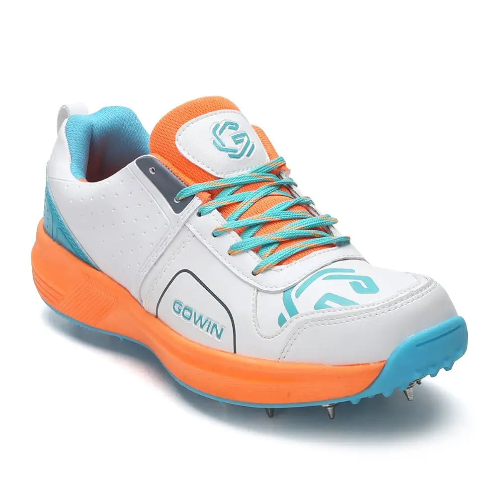 GOWIN Nitro Metal Spikes Cricket Shoe for Mens II Lightweight Comfortable Tournament Metal Spike Cricket Shoe for Boys, Men