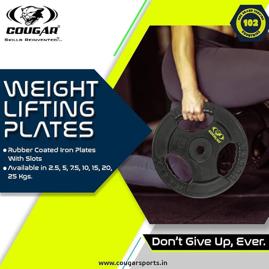 COUGAR Weight Plates, Dumbbell Plates, Bumper Weight Lifting Plates for Fitness, Strength Training & Home Gym Exercise 1 Pair 28mm Diameter 