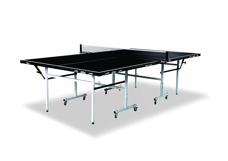 STAG GLOBAL  Fun Line Professional Table Tennis (T.T) Table – 15mm Black Table With 2 TT Rackets, 6 Balls, 1 Table Cover & Clamp Net