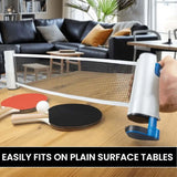 COUGAR Table Tennis Net with Push Clamps, Portable TT Net, Retractable Table Tennis Net for Any Table