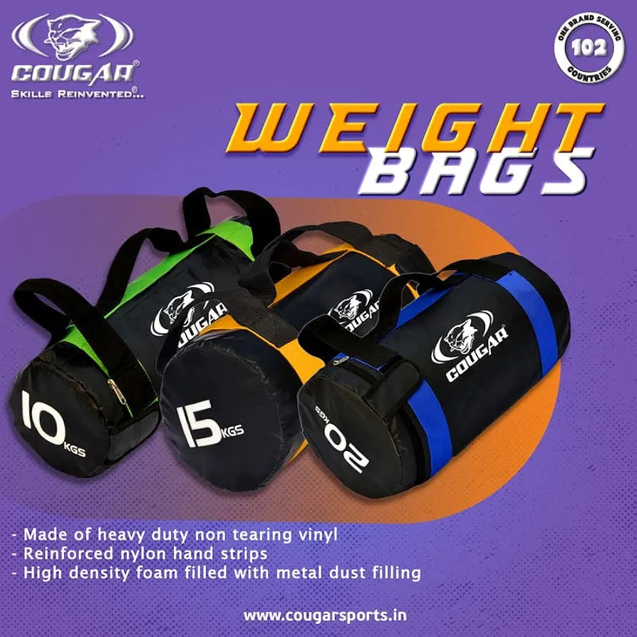 COUGAR Weight Bags for Core Abdominal Workout Strength Bag Heavy Filled Core Bag Ab Workout Men Women Crossfit Weight Squat Exercise Heavy Nylon Bag for Strength Training, 20 kg