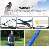 COUGAR Smart Badminton Net Set with 2 White Shuttlecocks & 4 Racket || Portable Adjustable Outdoor Foldable Stand Pole 