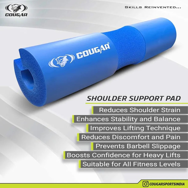 COUGAR Barbell Pad For Weight Lifting With Extra Cushion Squat Pad For Gym Rod Foam Hip Thrust Pad For Neck & Shoulder Support Standard Sponge Barbell For Gym Squats, Weightlifting