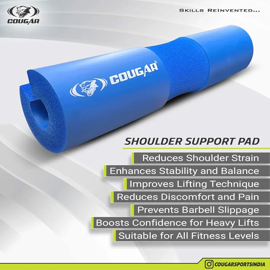 COUGAR Barbell Pad For Weight Lifting With Extra Cushion Squat Pad For Gym Rod Foam Hip Thrust Pad For Neck & Shoulder Support Standard Sponge Barbell For Gym Squats, Weightlifting