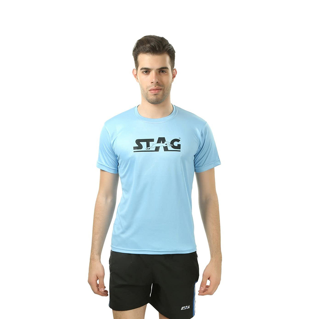STAG GLOBAL Round Neck Men’s Sports T-Shirt  | Breathable, Quick-Dry Activewear