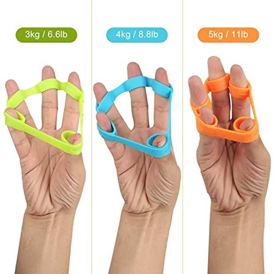 Cougar Finger Resistance Bands Finger Grip Exerciser Strengtheners Trainer Hand Resistance Bands for Forearm Exercise/Guitar Finger Pack of 3 Pieces