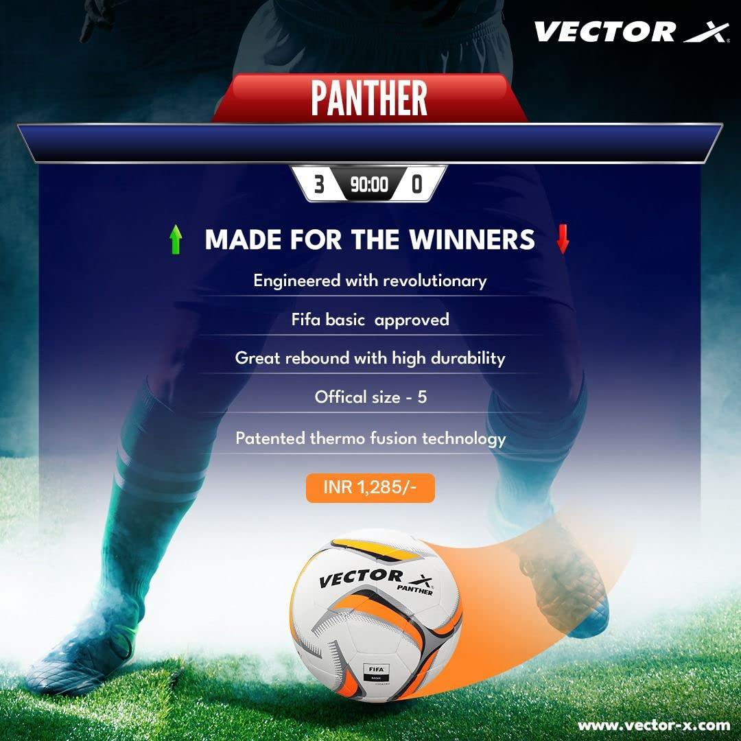 VECTOR X PANTHER Rubberized thermo Fusion FIFA BASIC CERTIFIED Football - Size: 5 (Pack of 1)