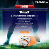 VECTOR X PANTHER Rubberized thermo Fusion FIFA BASIC CERTIFIED Football - Size: 5 (Pack of 1)
