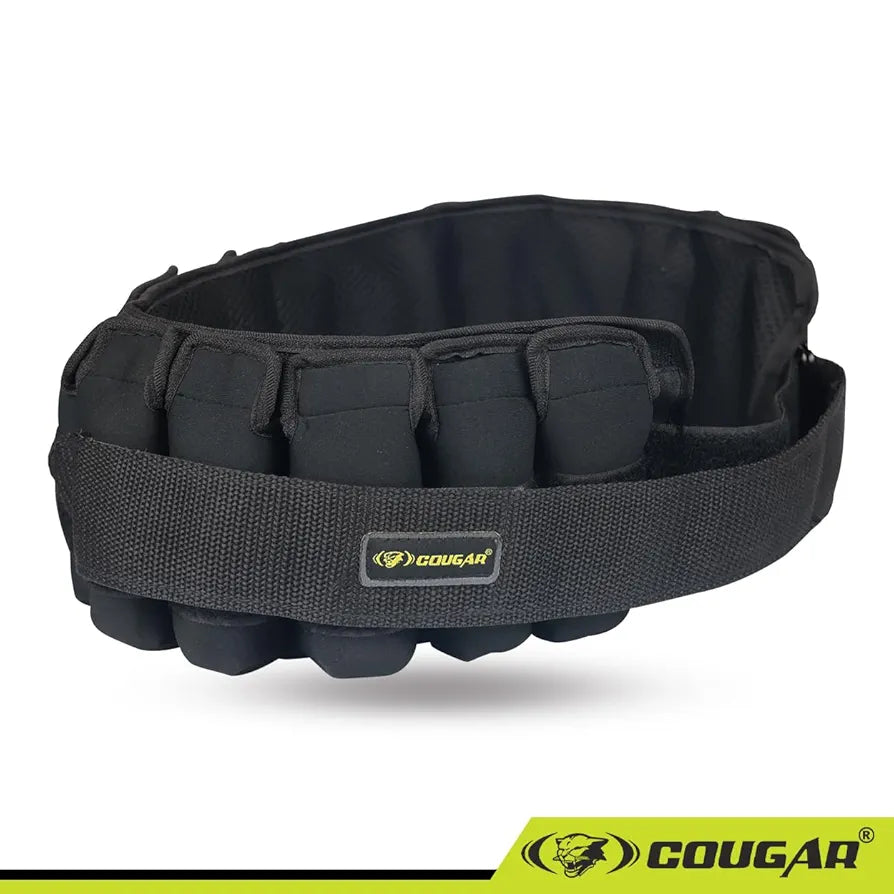 COUGAR 4.5 kg Adjustable Weighted Belt for Strength Training – One Size Fits All | Neoprene Padded Gym Belt for Dips Pull-Ups Squats Bodyweight Workouts | Add or Remove Weight Without Removing Belt