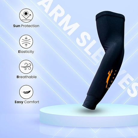 STAG GLOBAL Sports Large Arm Sleeves | Breathable, Stretchable & UV Resistant for Men & Women