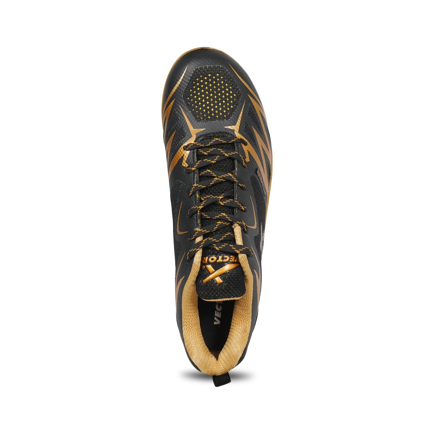VECTOR X Flyer Running Spike Running Shoes For Men (Black, Gold)