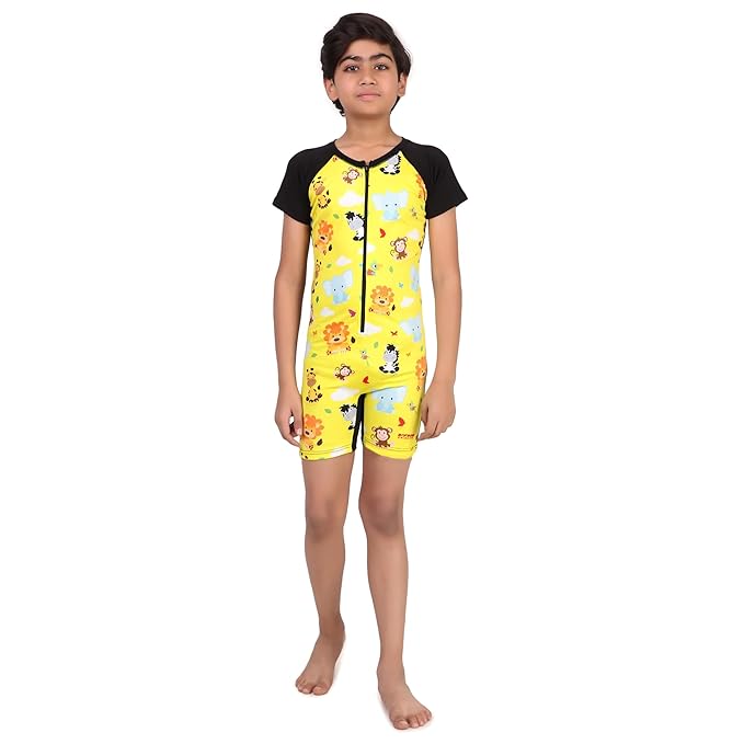 VIVA SWIMMING Half Sleeves Swimwear Suit Costume for Kids For Practicing Swimming, Diving, Cycling, Aerobics
