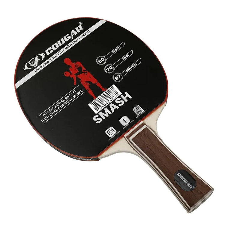 COUGAR Table Tennis Racket Smash | Professional | TTFI Approved Rubber | Multi- Color