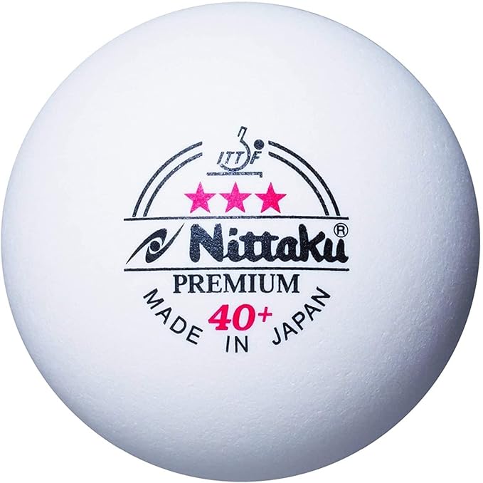 NITTAKU Premium 3 Star 40+ Plastic Table Tennis Ball, (White) | Kibi Sports