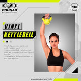 COUGAR 10kg Vinyl Kettlebell for Home Gym & Strength Training | Cast Iron Core with Vinyl Coating | Wide Non-Slip Handle | Ideal for CrossFit, Full Body Workouts, Cardio & Functional Fitness