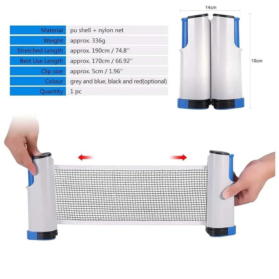 COUGAR Table Tennis Net with Push Clamps, Portable TT Net, Retractable Table Tennis Net for Any Table