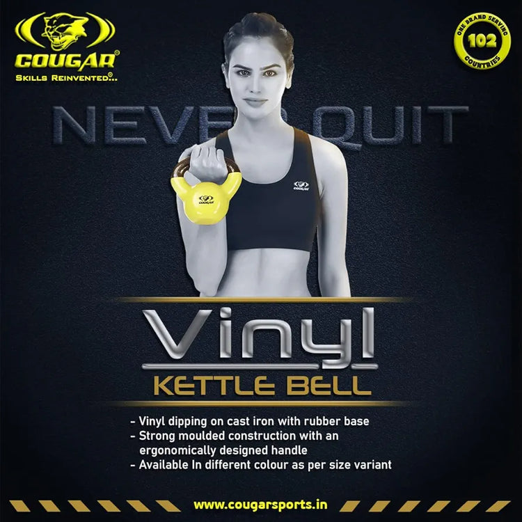 Cougar Vinyl Kettlebell for Home Gym, Kettlebells for Strength Training, Fitness & Cardio Training -2 KG