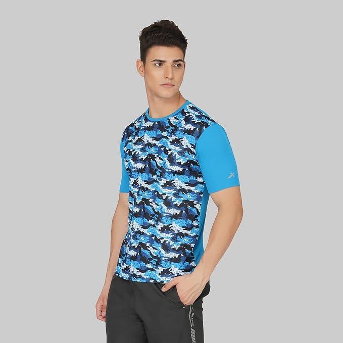 Vector X Mens Wear Polyester Cool, Dry and Ventilated Round Neck Half Sleeves Sublimated T-shirt For Badminton, Lawn Tennis, Athleisure, Table Tennis, Training, and all Other Sports