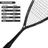 HEAD Graphene XT Hurricane 123 Squash Racquet, Colour - Black (Strung) | Kibi Sports
