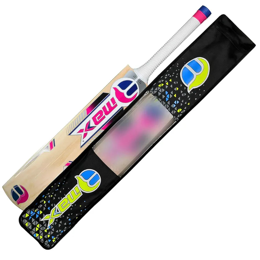 RMax Kashmir Willow Elite Leather Ball Cricket Bat with Bat Cover
