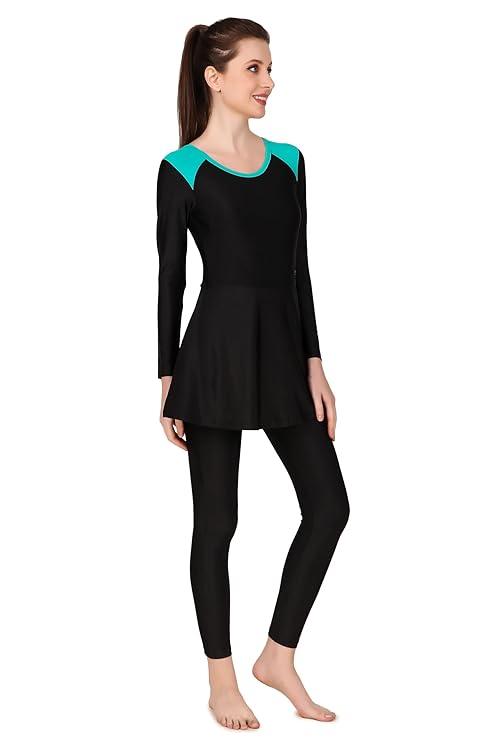 VIVA SWIMMING Female Swim Dress with Full Leg Length I Womens Swimming Costume I Swimwear for Women I One-Piece Swimsuits I Swimsuit for Women