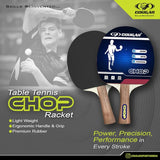 COUGAR CHOP Table Tennis Racket with 1 Ball | Wooden Handle Paddle with High Grip Rubber | Control Spin Speed Play | Ideal for Beginner Practice Indoor Outdoor Ping Pong Game