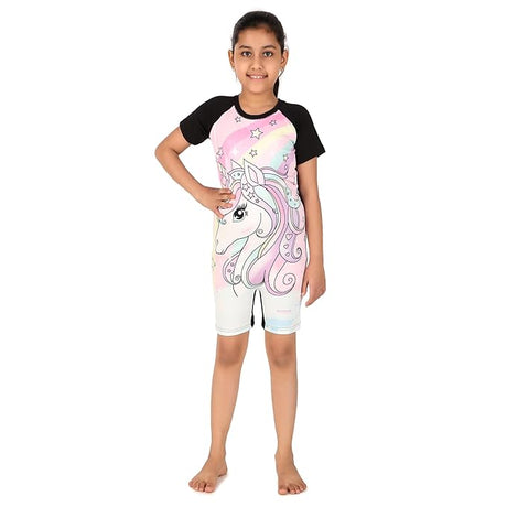 VIVA SWIMMING Half Sleeves Swimwear Suit Costume for Kids For Practicing Swimming, Diving, Cycling, Aerobics