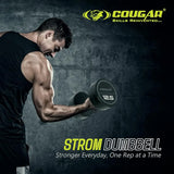 COUGAR STROM 2.5 kg x 2 Round Rubber Dumbbells – Fixed Weight Eco Model with Steel Rod for Home Gym & Strength Workouts