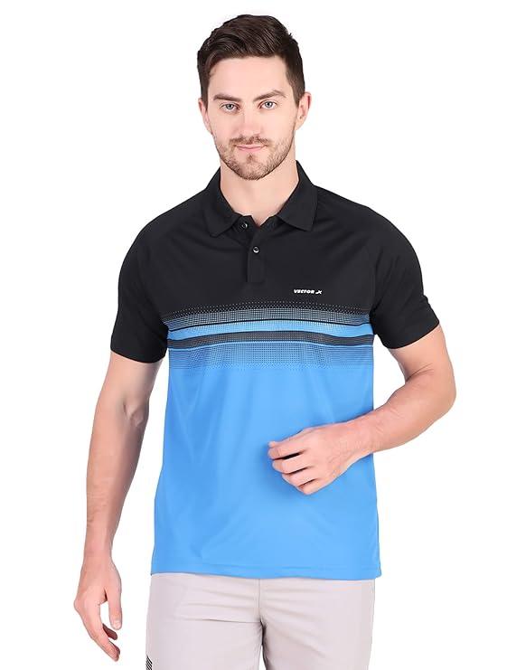 VECTOR X OMT-259 Mens Polo Collar Neck Colourblocked T-Shirt