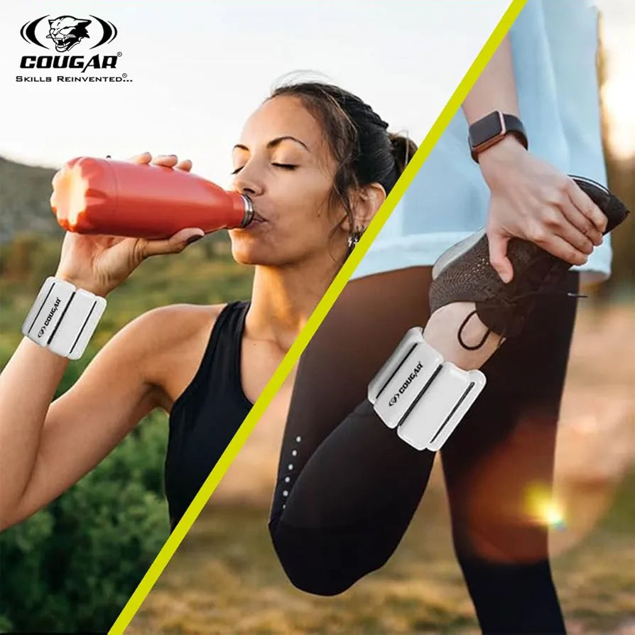 COUGAR Ankle Wrist Weight Pair with velcro felt straps, Adjustable & Sweat Resistant for Dance, Walking, Jogging, Gymnastics, Yoga, Exercise, Cardio, Free Size