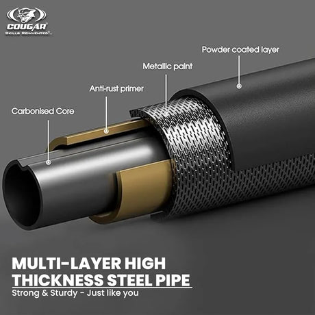 COUGAR THREE WAY SUPPORT Pull Up Bars Hanging leg raises pull up support with water level For Home Workout -Chin Up Bar Gym Accessories Without Screw Anti-skid Grip Strength Training Exercise Bar