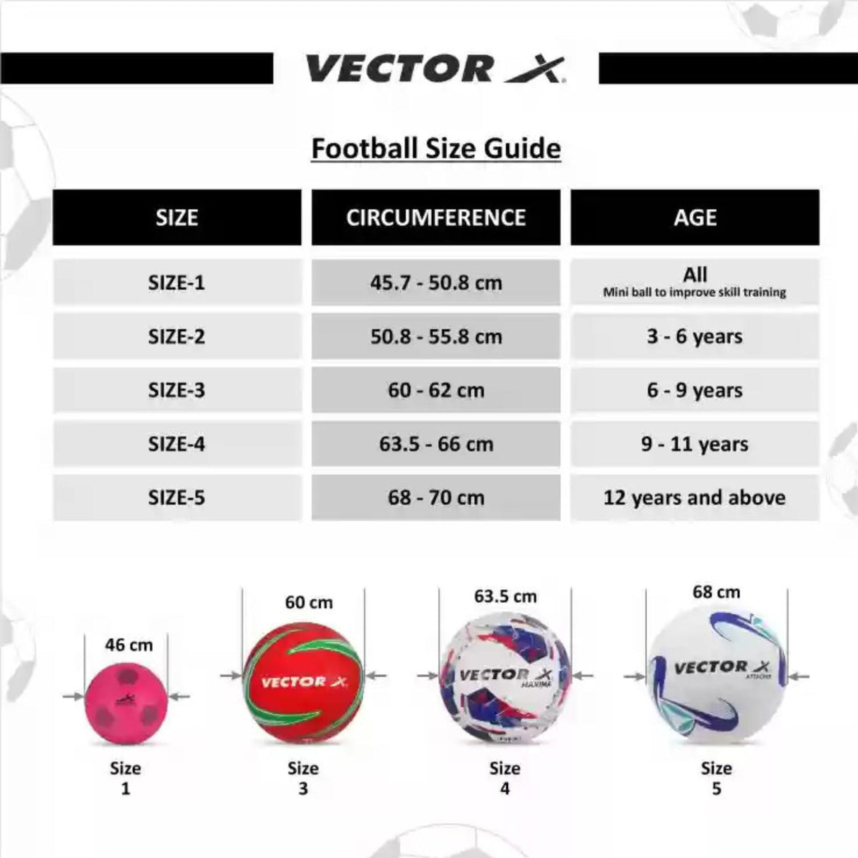 VECTOR X Thermo Bonded X-FORCE Dotted Grain PU Textured Football - Size: 5 (Pack of 1)