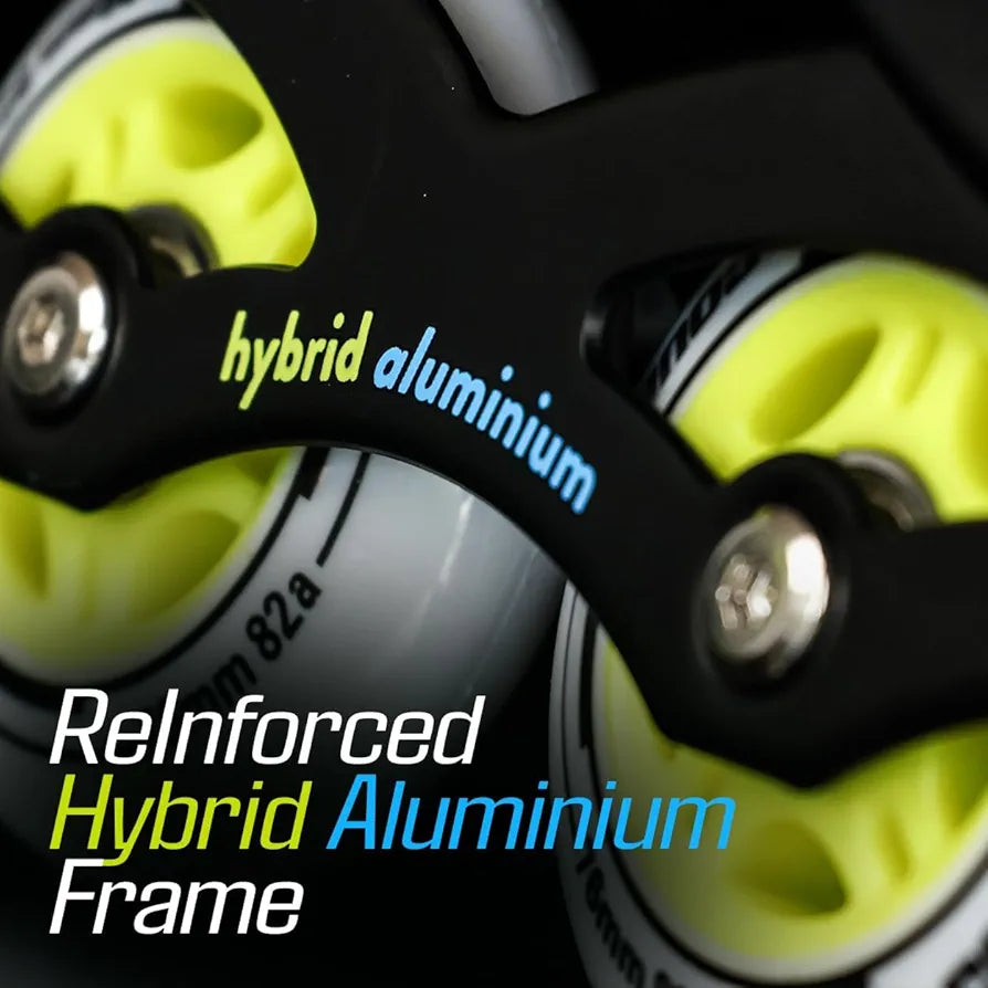 COUGAR Zoom ABEC-7 Inline Skates | Adjustable Sizes XL  | 4 PU Wheels , Aluminium Frame, Cuff Buckle, Lace Crossover | Superior Grip Skates for Men, Women & Teens 