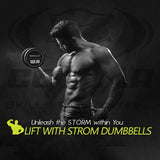 COUGAR STROM 2.5 kg x 2 Round Rubber Dumbbells – Fixed Weight Eco Model with Steel Rod for Home Gym & Strength Workouts