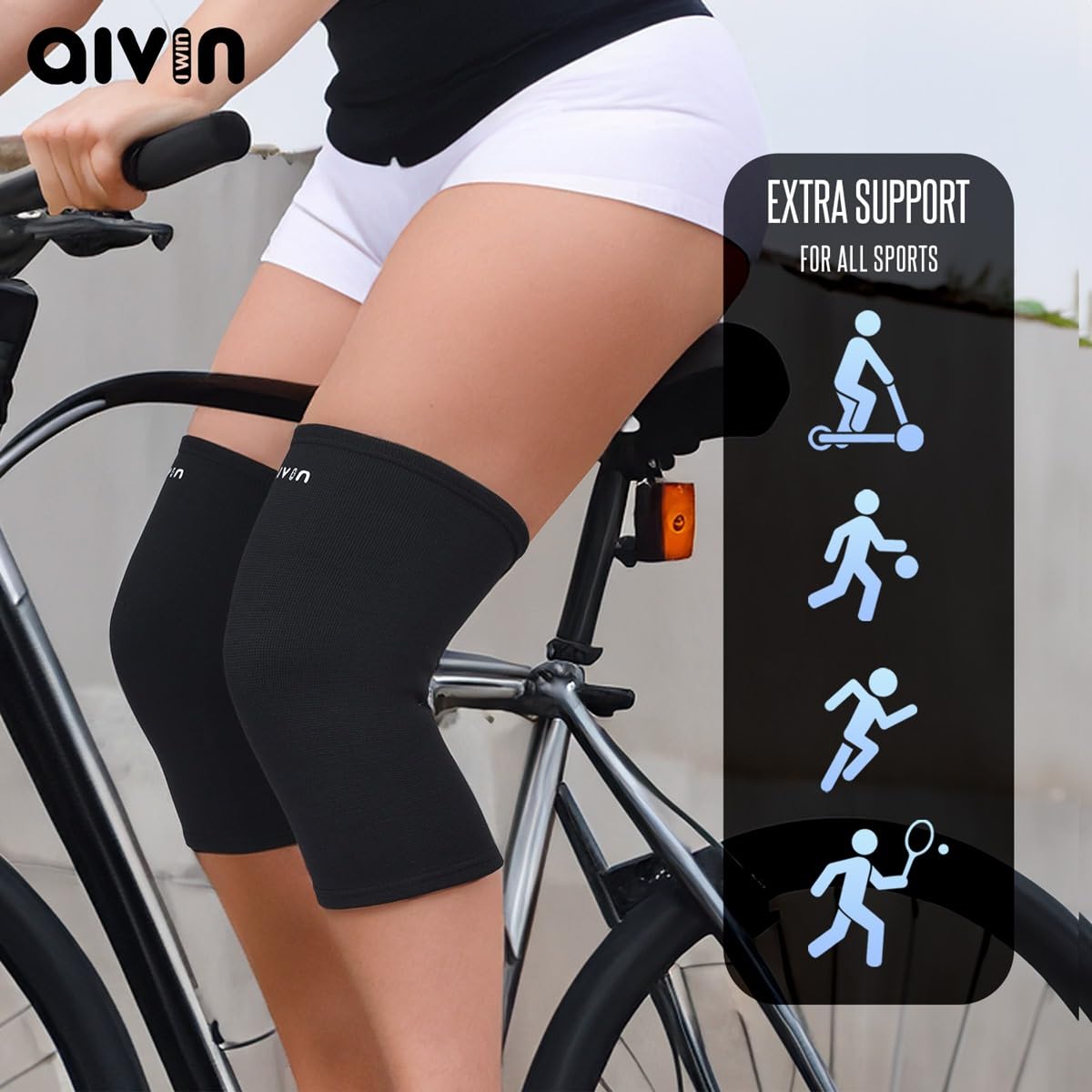AIVIN Shadow Knee Support For Men&Women Knee Caps For Women Knee Cap For Men Knee Brace For Knee Pain Relief Products Knee Pad Leg Sleeves For Men Gym Squats Knee Belt Knee Support (L)