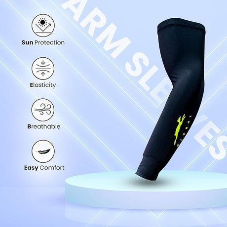 STAG GLOBAL Sports Large Arm Sleeves | Breathable, Stretchable & UV Resistant for Men & Women